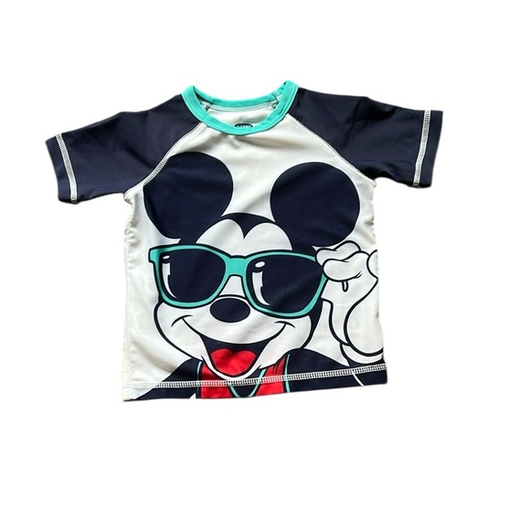 Old Navy Mickey Mouse Blue and White Rashguard Swim Shirt - Picture 1 of 4